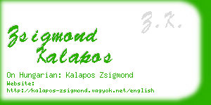 zsigmond kalapos business card